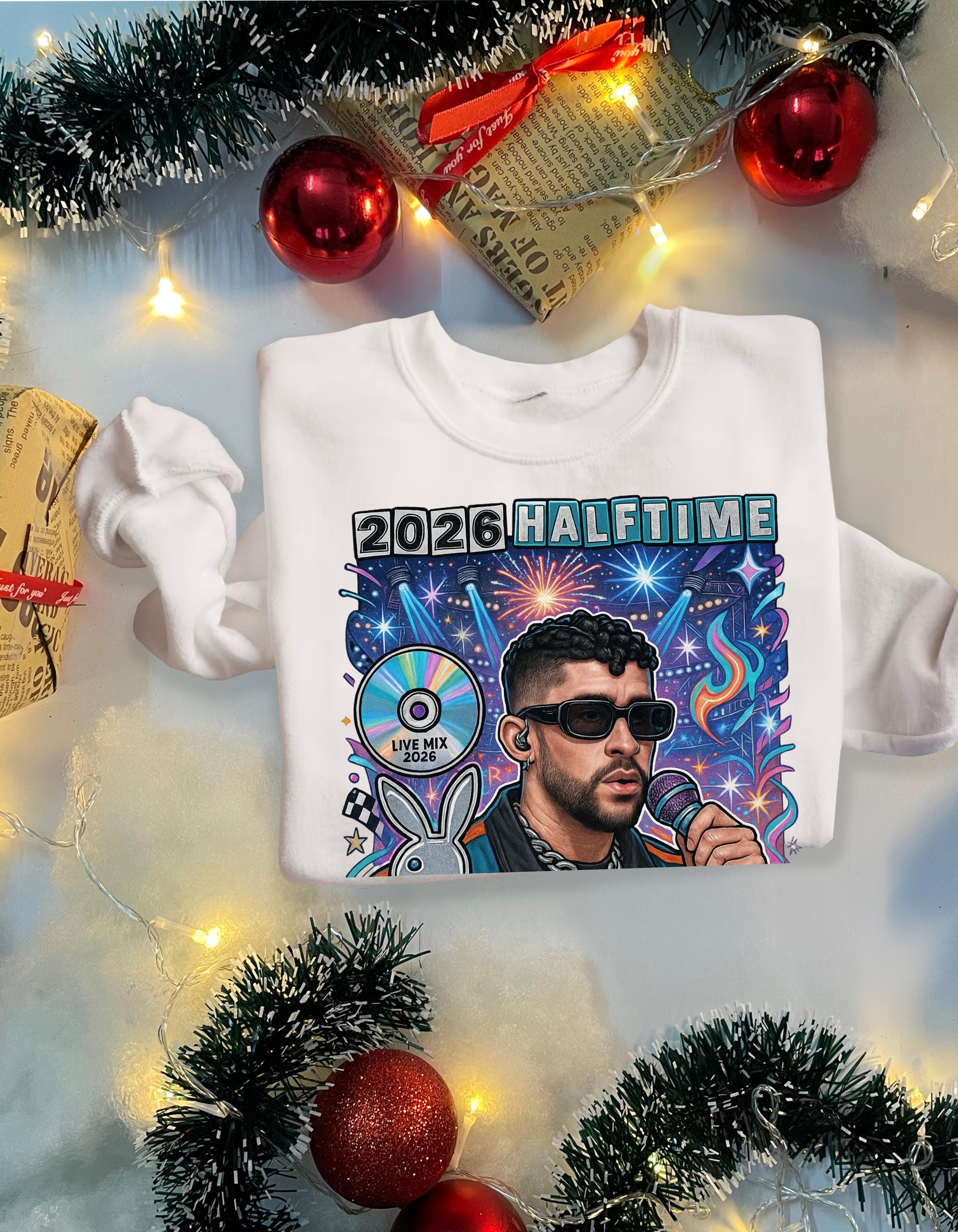 2026 Halftime Singer Portrait Crewneck | Retro Music Collage Sweatshirt Vintage Fan Gift