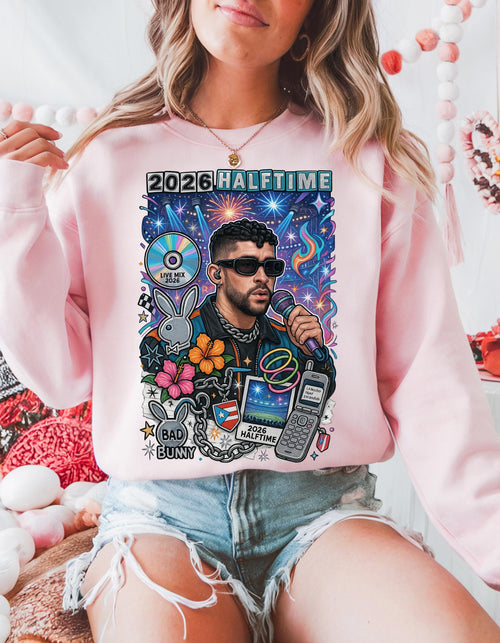 2026 Halftime Singer Portrait Crewneck | Retro Music Collage Sweatshirt Vintage Fan Gift