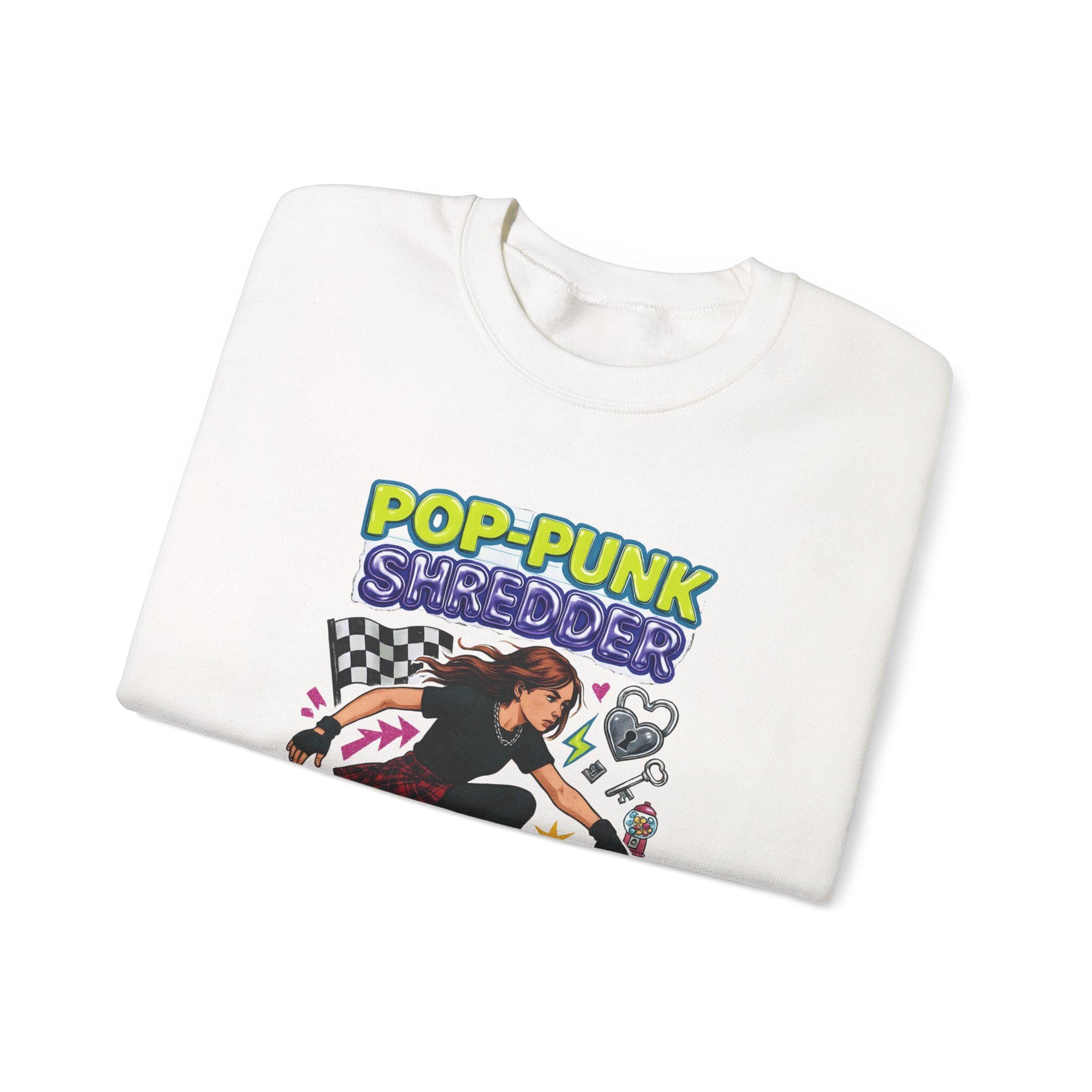 Pop Punk Shredder Skateboard Sweatshirt | Skate Graphic Crewneck Alternative Streetwear Apparel
