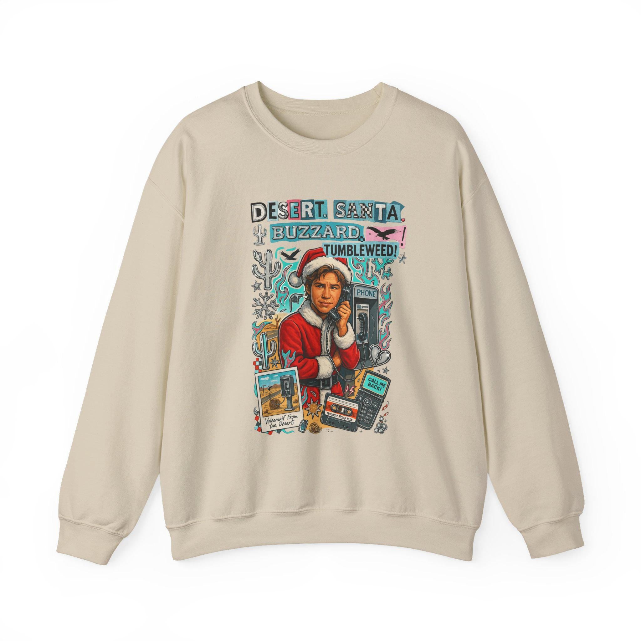 Desert Santa Sweatshirt: Millennial Holiday Humor Crewneck