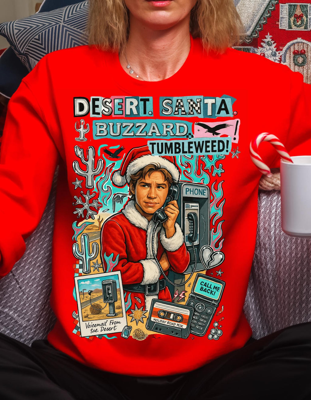 Desert Santa Sweatshirt: Millennial Holiday Humor Crewneck