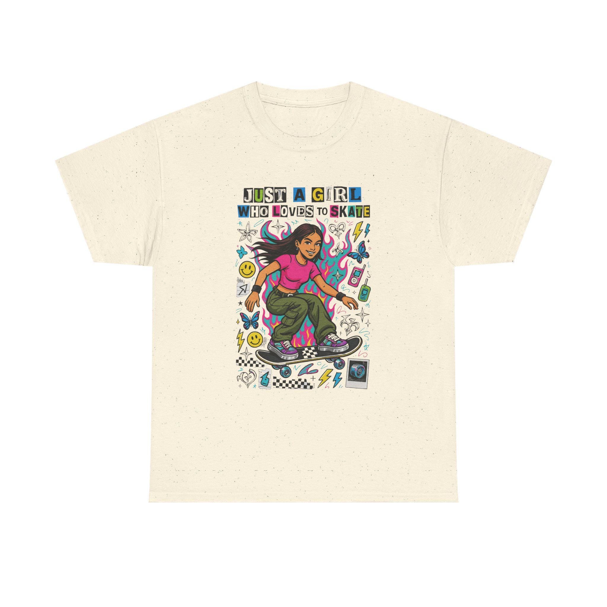 Vintage 90s Skateboard Girl T-Shirt | Retro Skater Tee | Grunge Streetwear