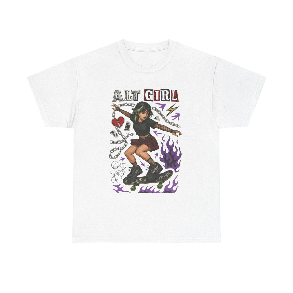 Alt Girl Skateboarder Y2K Grunge Tee | Vintage Skateboard Graphic Shirt Streetwear Fashion