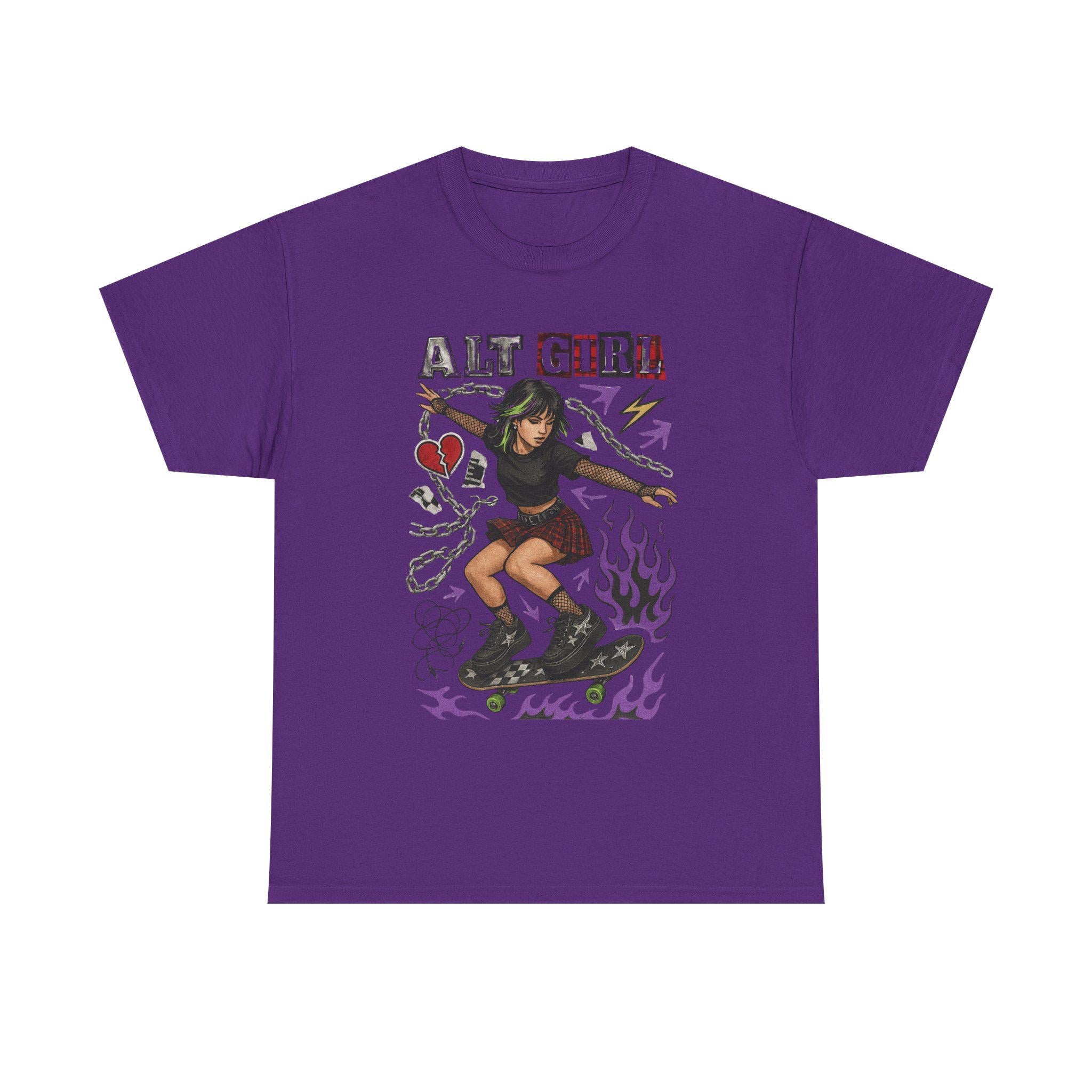 Alt Girl Skateboarder Y2K Grunge Tee | Vintage Skateboard Graphic Shirt Streetwear Fashion
