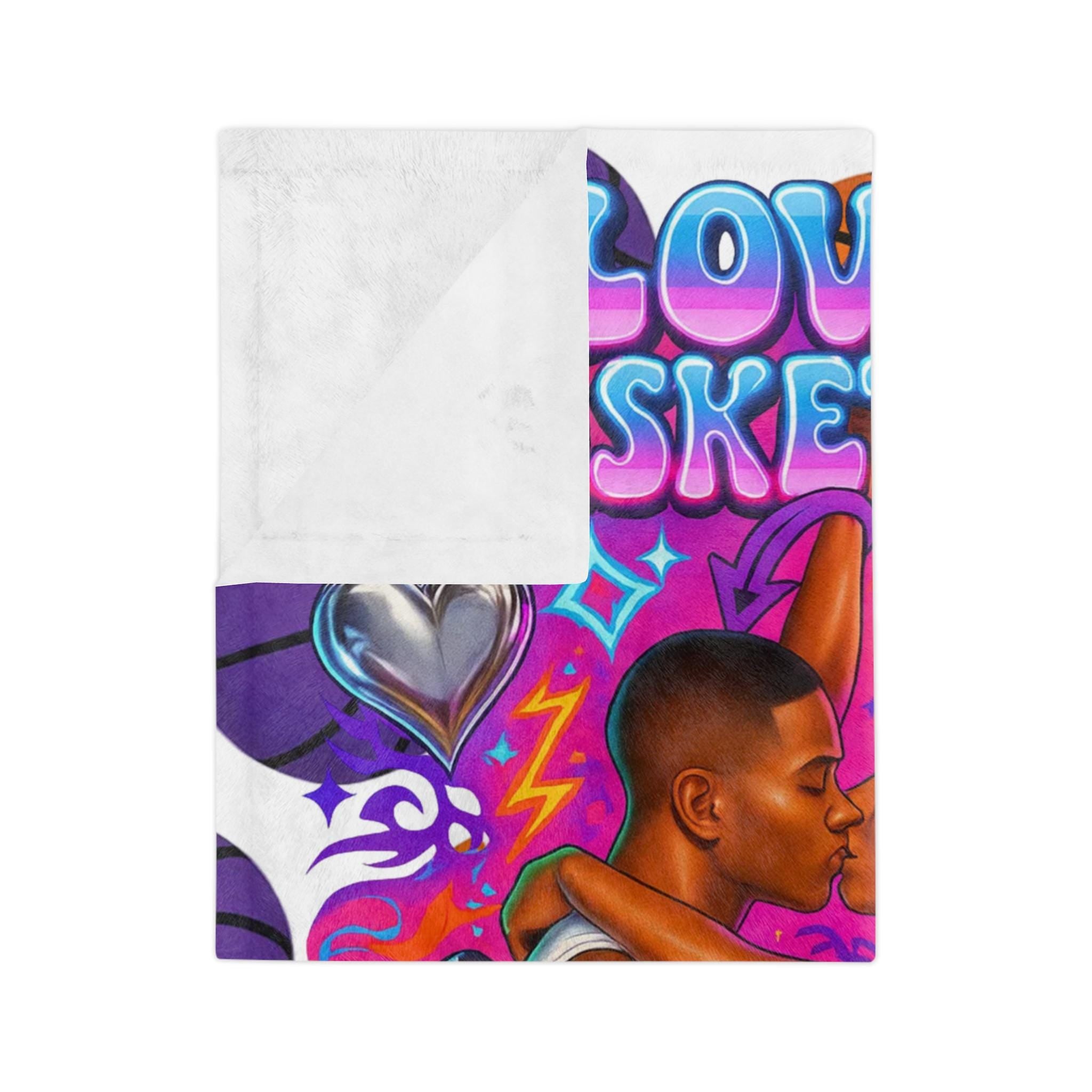 Love & Basketball Vibes Blanket | All Love No Games Velveteen Microfiber Throw Gift for Couples