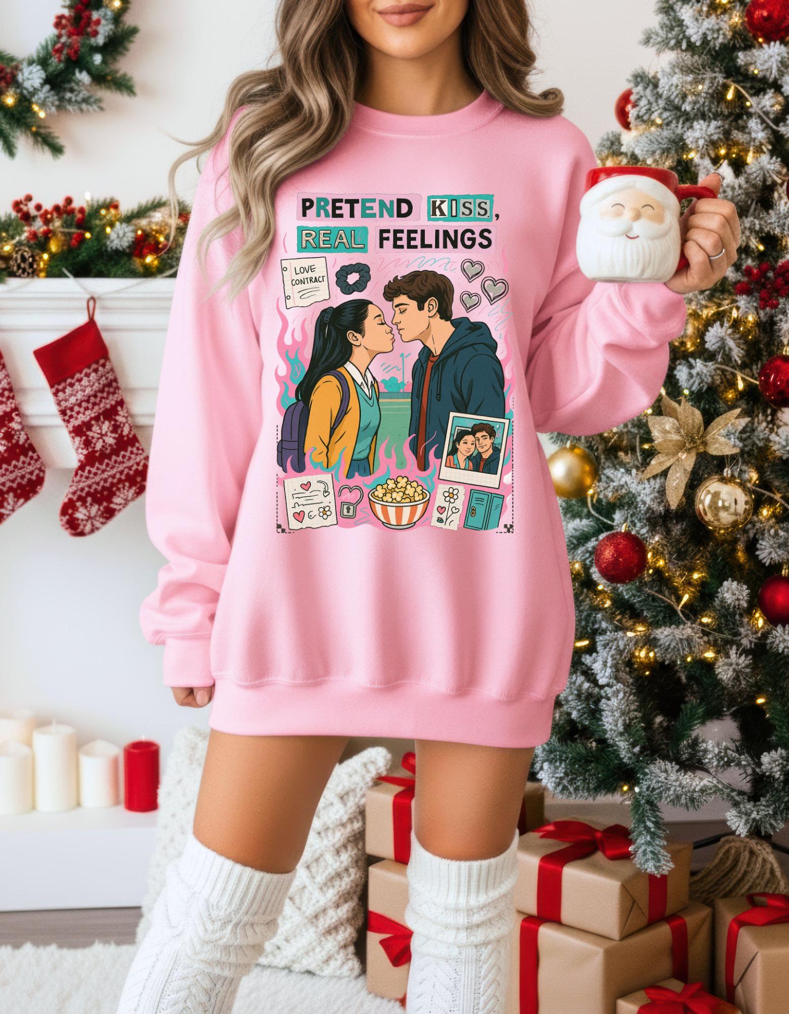 Romcom Fake Relationship Sweatshirt | Pretend Kiss Childhood Lovers Romance Design Bookish Gift