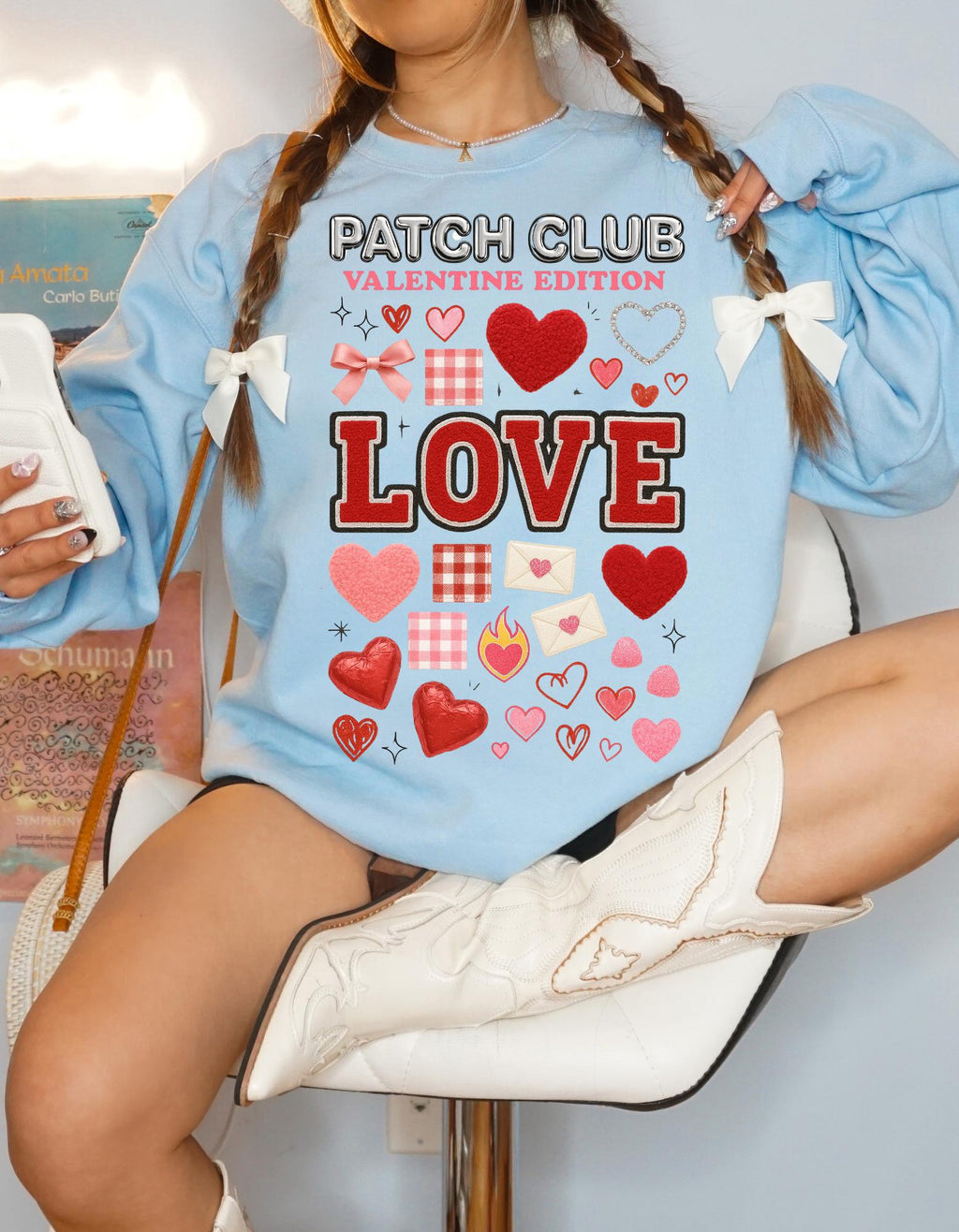 Valentine's Day Crewneck Sweatshirt | Patch Club Love Edition