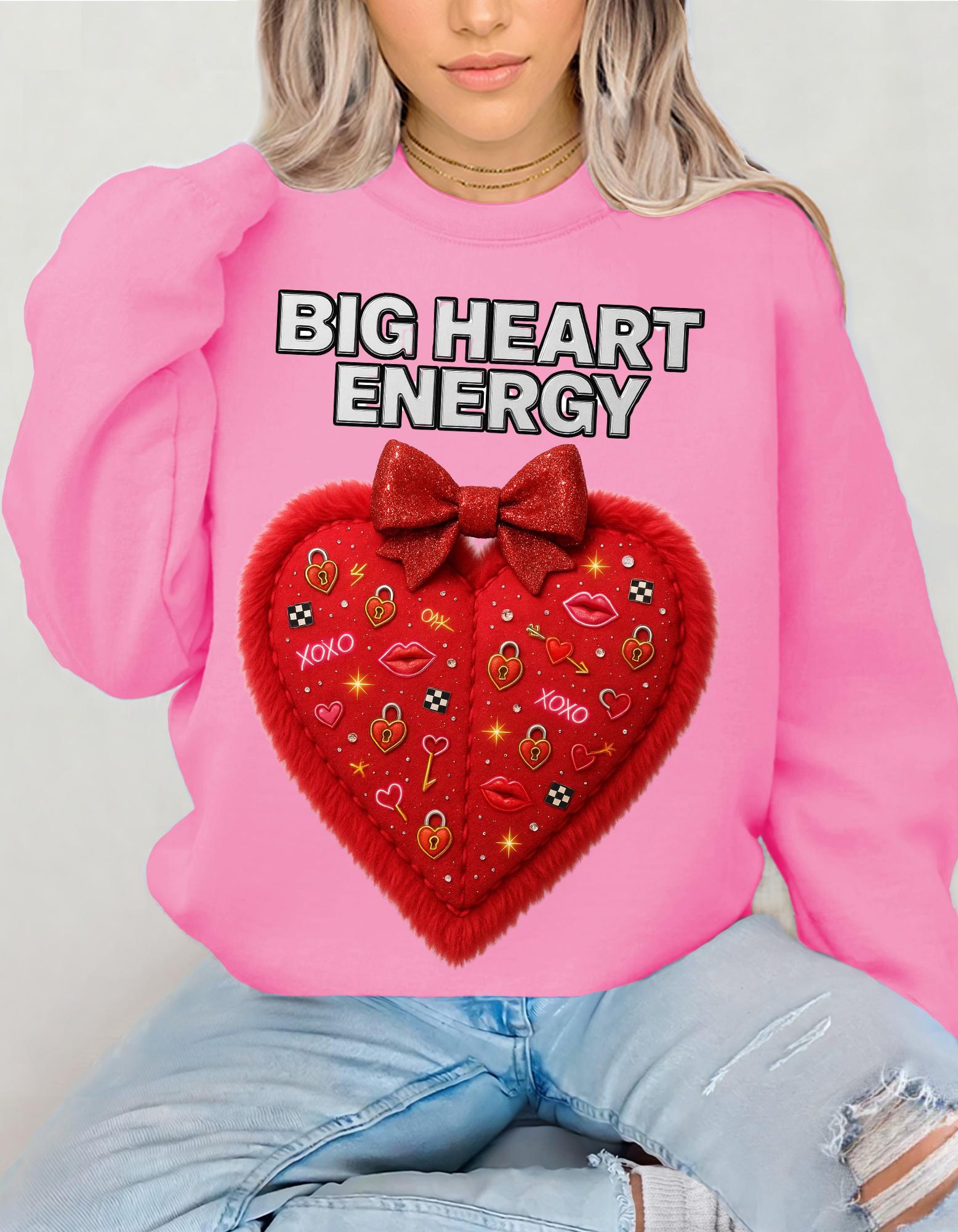 Big Heart Energy Crewneck | Valentine's Day Graphic Pullover