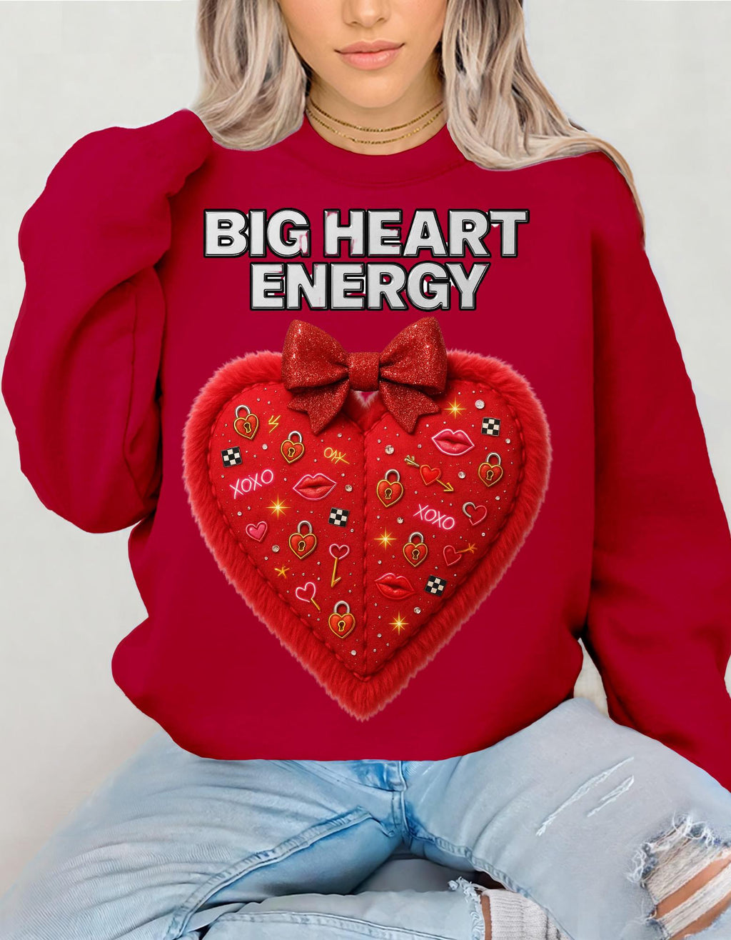 Big Heart Energy Crewneck | Valentine's Day Graphic Pullover