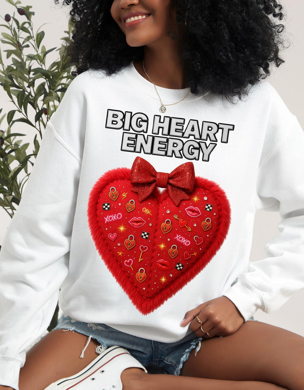 Big Heart Energy Crewneck | Valentine's Day Graphic Pullover