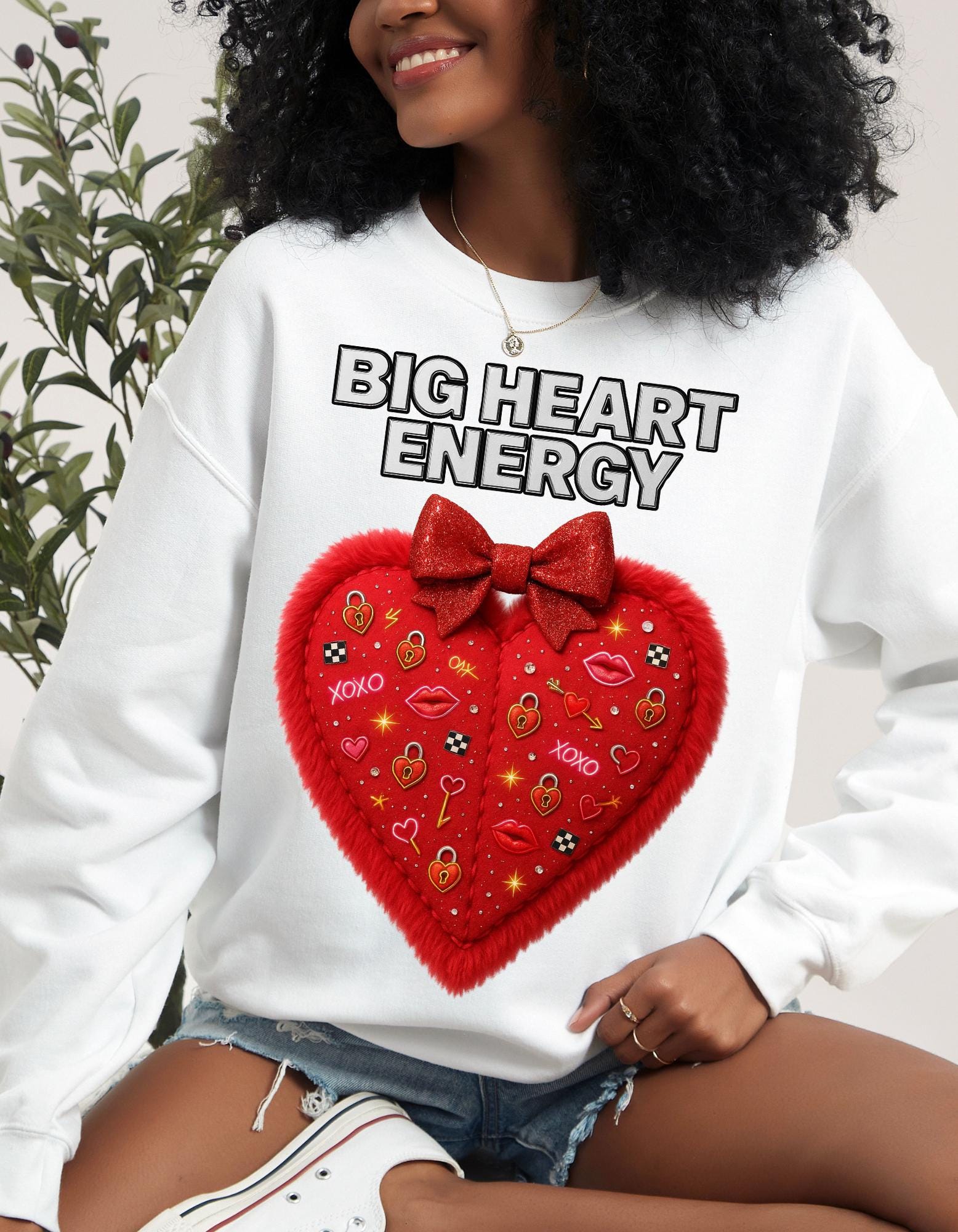 Big Heart Energy Crewneck | Valentine's Day Graphic Pullover