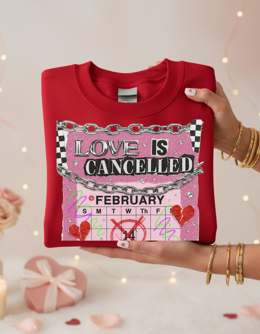 Love Is Cancelled Sweatshirt: Funny Anti-Valentine's Day Crewneck