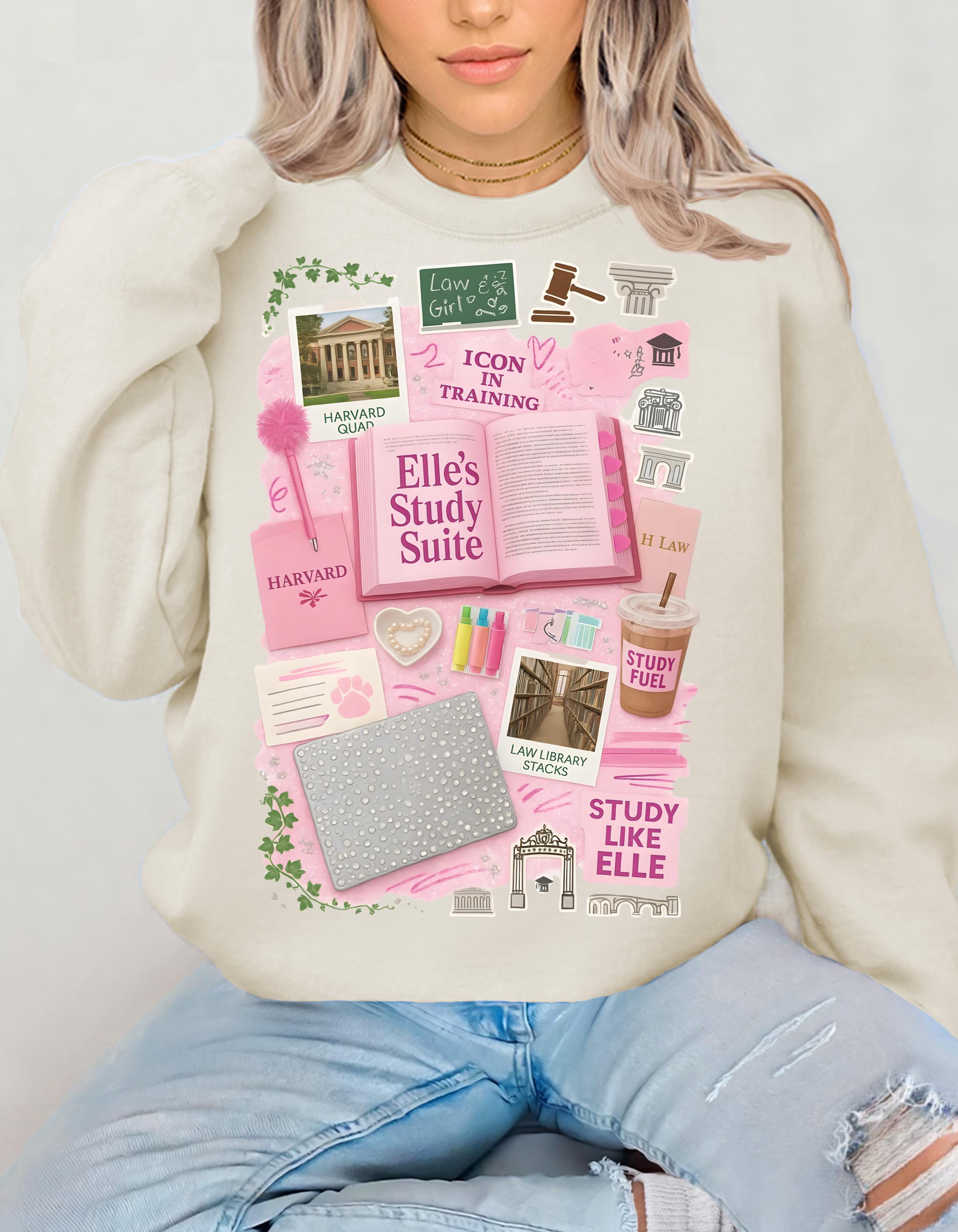 Pink Law School Sweatshirt | Preppy Y2K College Student Wear