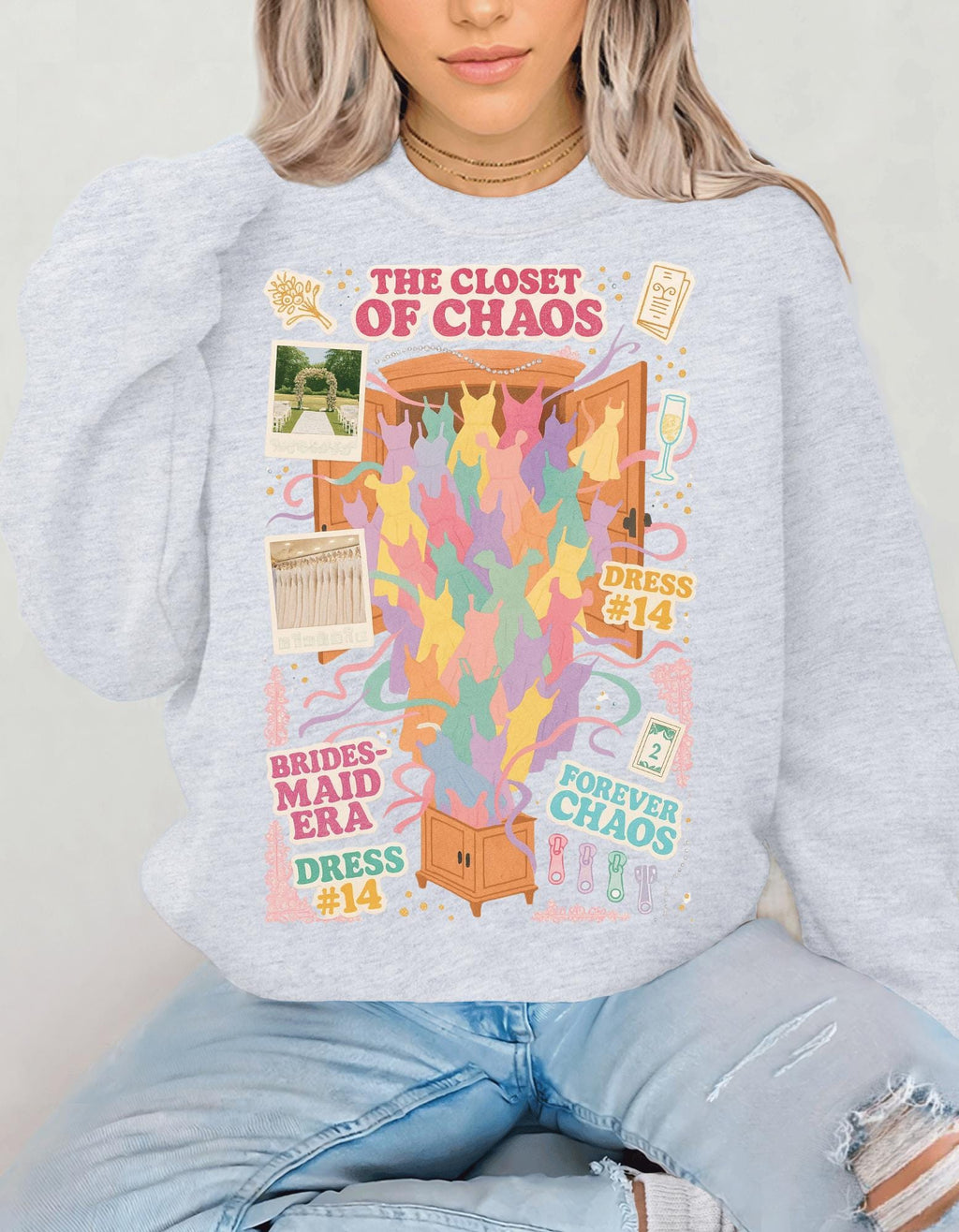 Y2K Bridal Party Sweatshirt | Romantic Comedy Collage