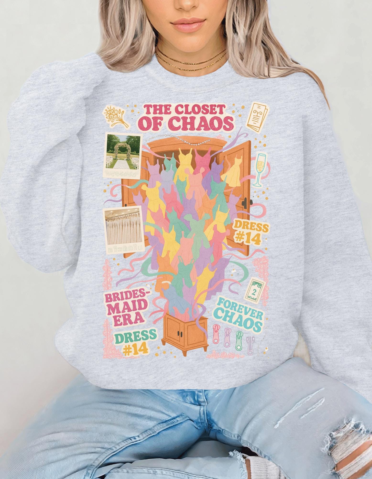 Y2K Bridal Party Sweatshirt | Romantic Comedy Collage