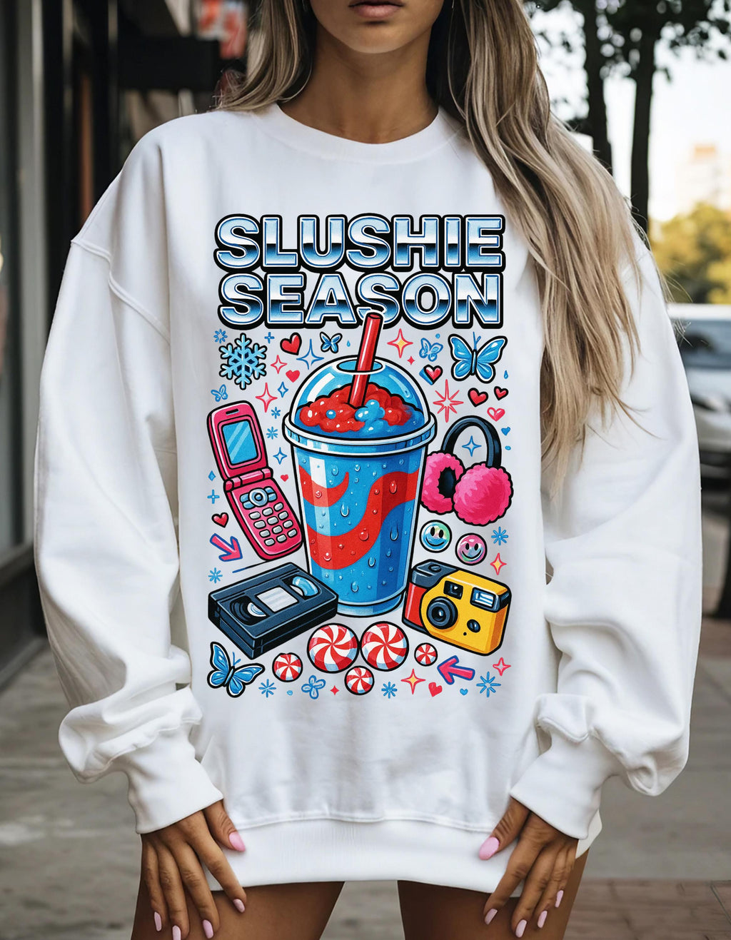 Slushie Season Crewneck Sweatshirt | Retro Y2K Streetwear