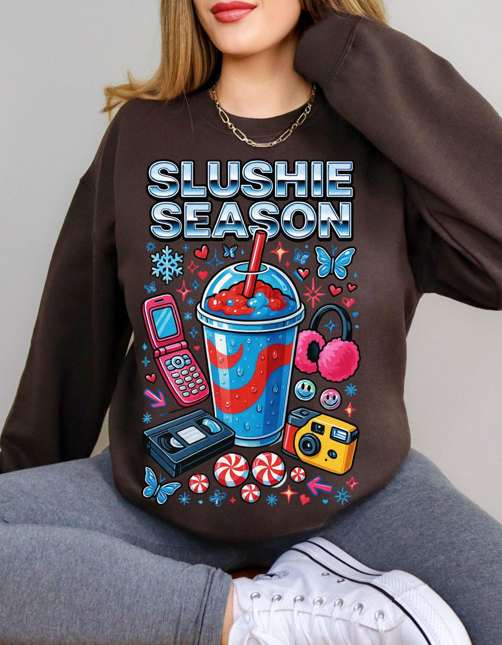 Slushie Season Crewneck Sweatshirt | Retro Y2K Streetwear
