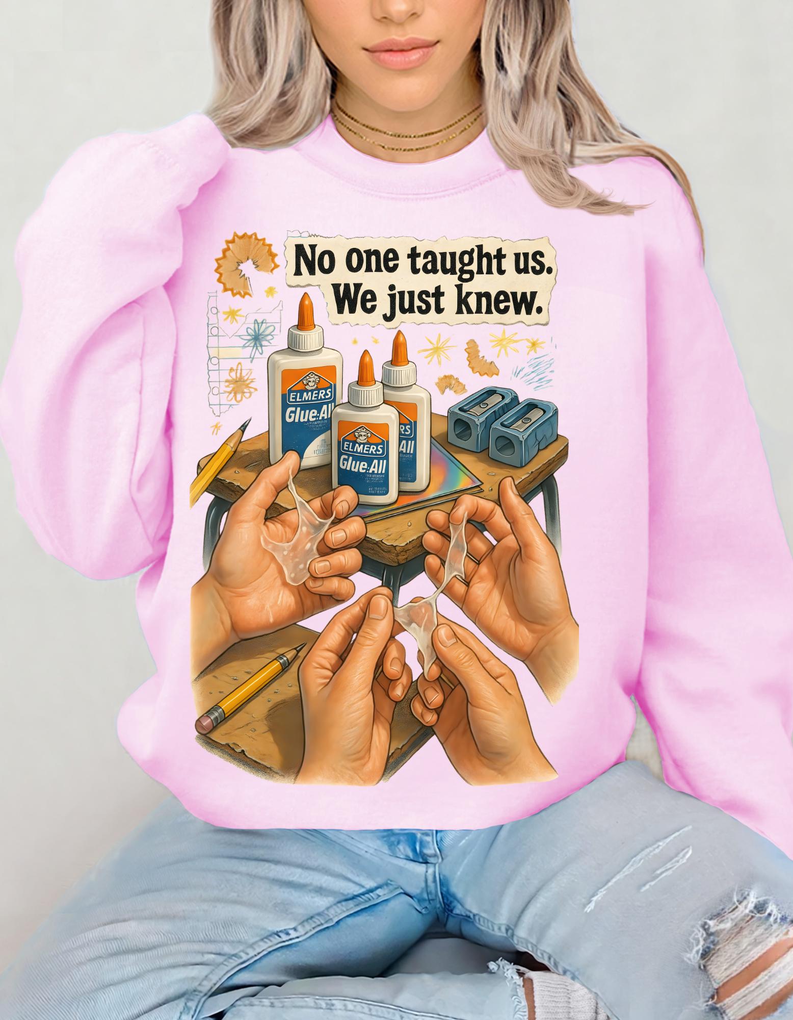 90s Classroom Nostalgia Sweatshirt | Glue Ball Kids Retro School Throwback Era Shirt