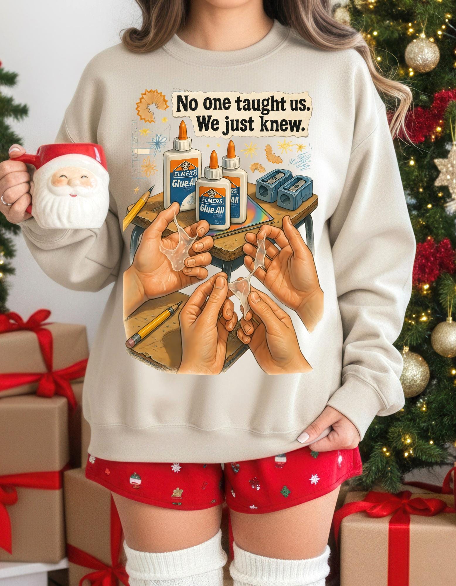 90s Classroom Nostalgia Sweatshirt | Glue Ball Kids Retro School Throwback Era Shirt