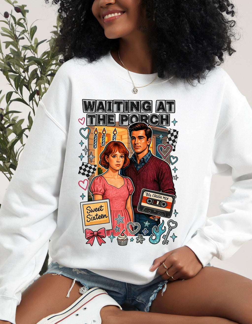 80s Crush Mix Crewneck Sweatshirt: Nostalgic Valentine's Day Gift