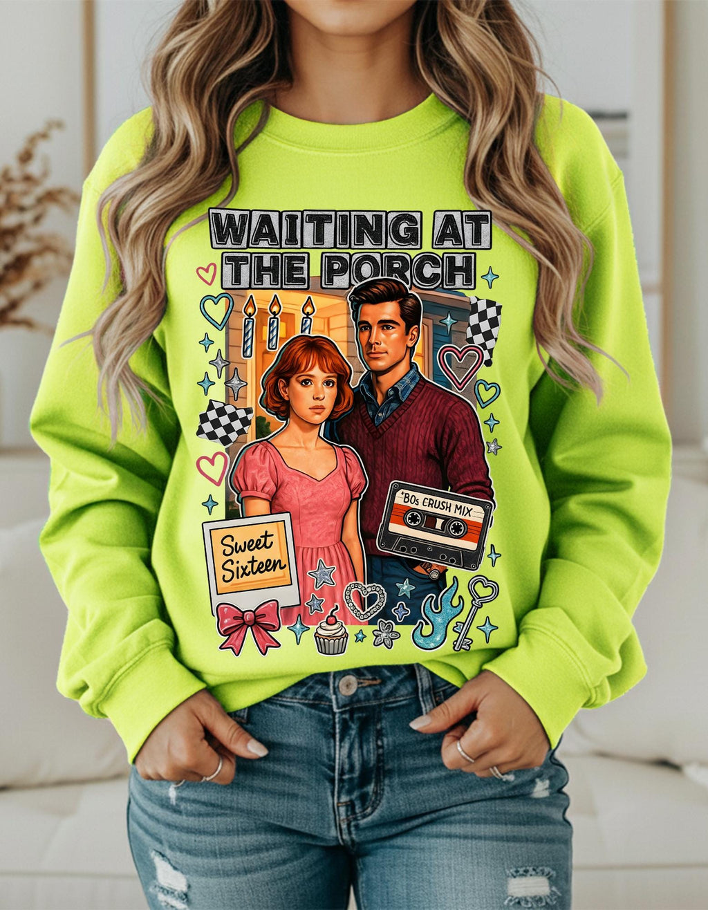 80s Crush Mix Crewneck Sweatshirt: Nostalgic Valentine's Day Gift