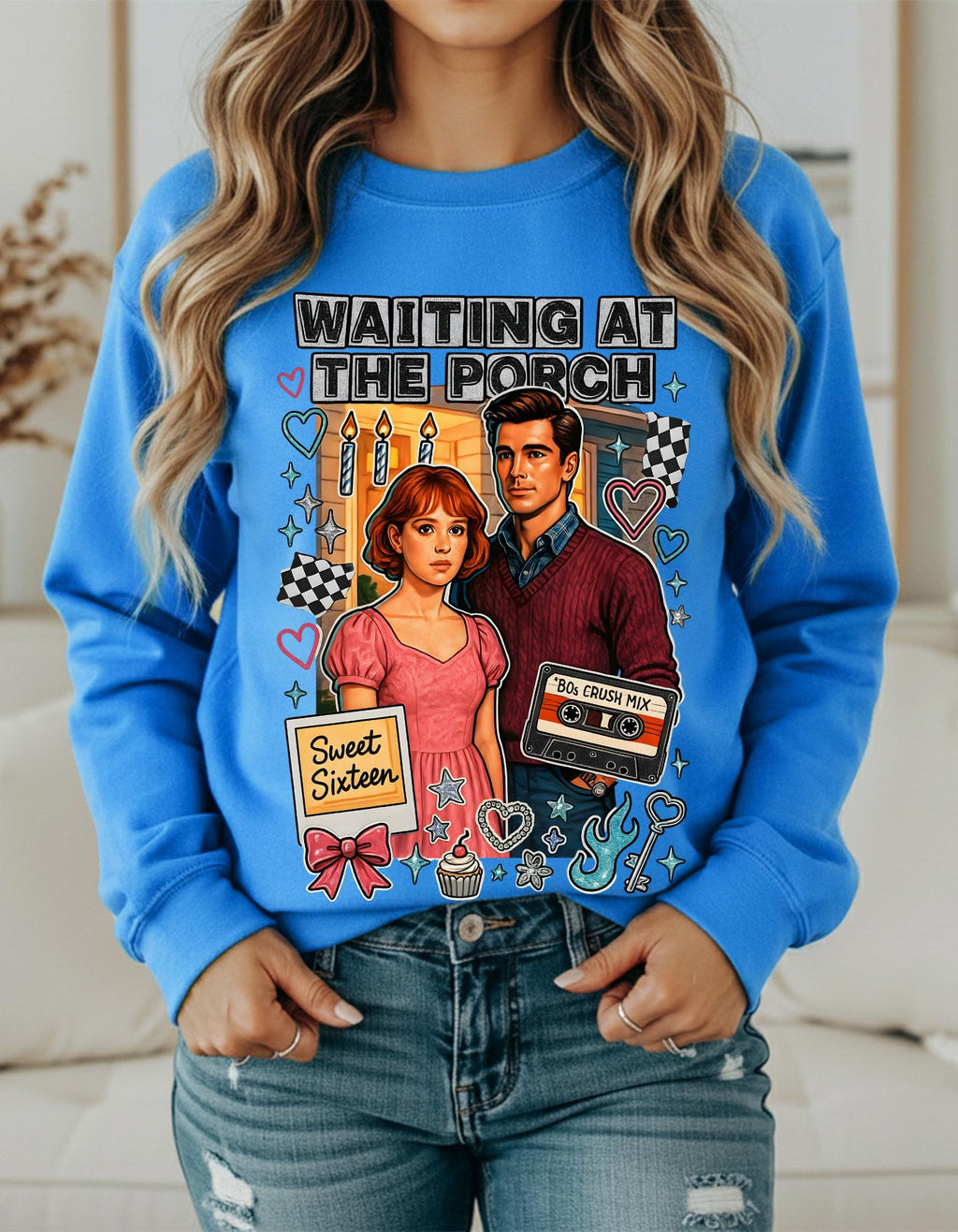 80s Crush Mix Crewneck Sweatshirt: Nostalgic Valentine's Day Gift
