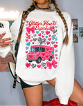 Valentine's Day Sweatshirt | Heart Van Graphic Crewneck