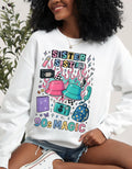 90s Twin Sisters Crewneck Sweatshirt Retro Sibling Vintage Twins Matching Outfit Gift