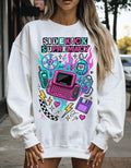 Retro Tech Crewneck Sweatshirt, Vaporwave Sidekick Supremacy, Gamer Streetwear