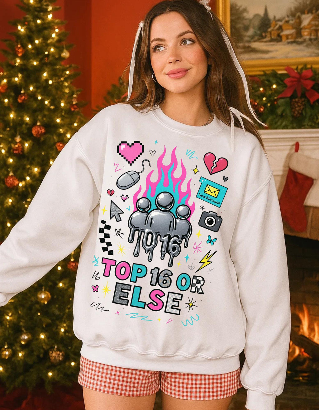 Top 16 Or Else Crewneck Sweatshirt: Vaporwave Gaming Graphic