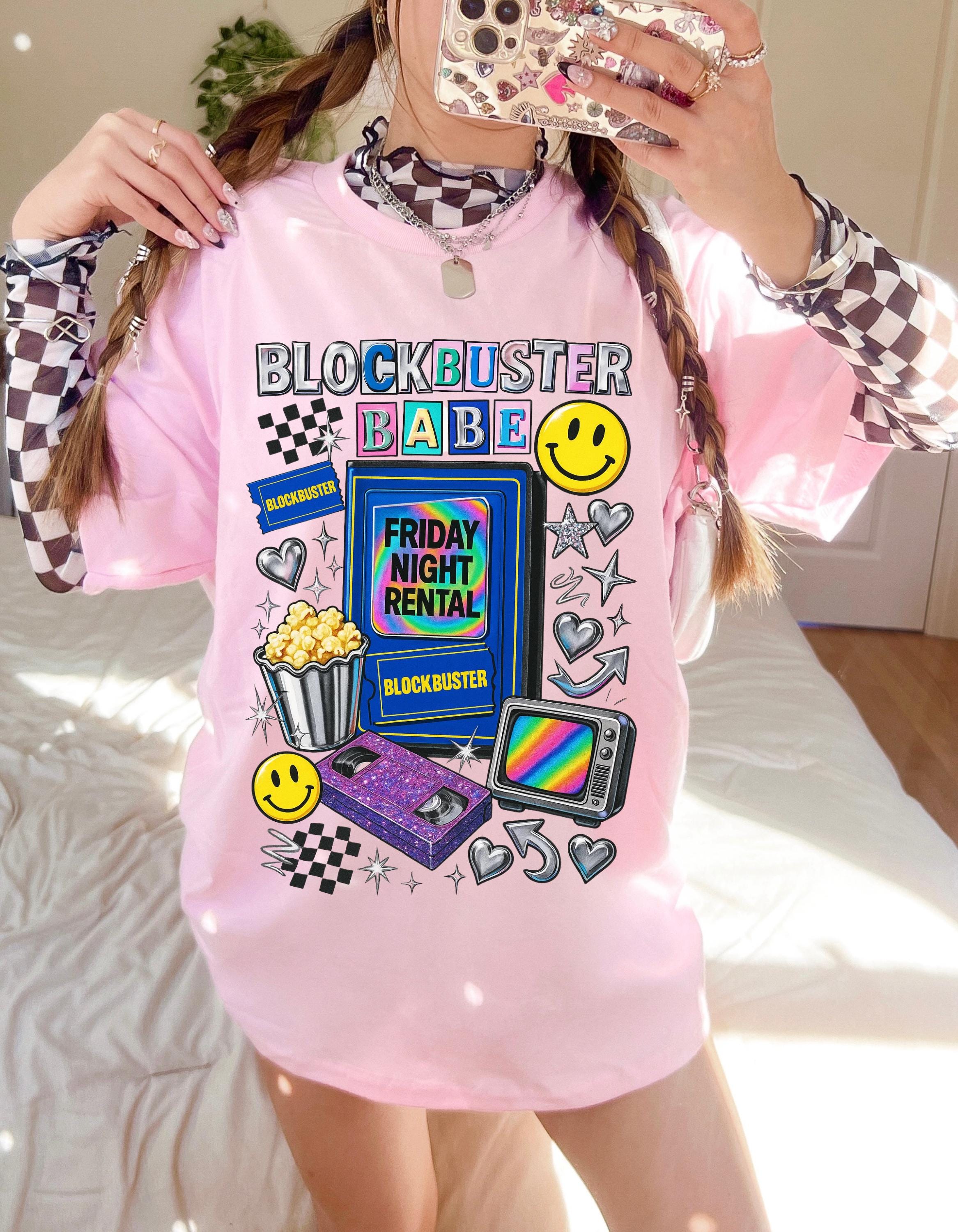 90s video store Babe T-Shirt | Retro VHS Popcorn Arcade Smileys