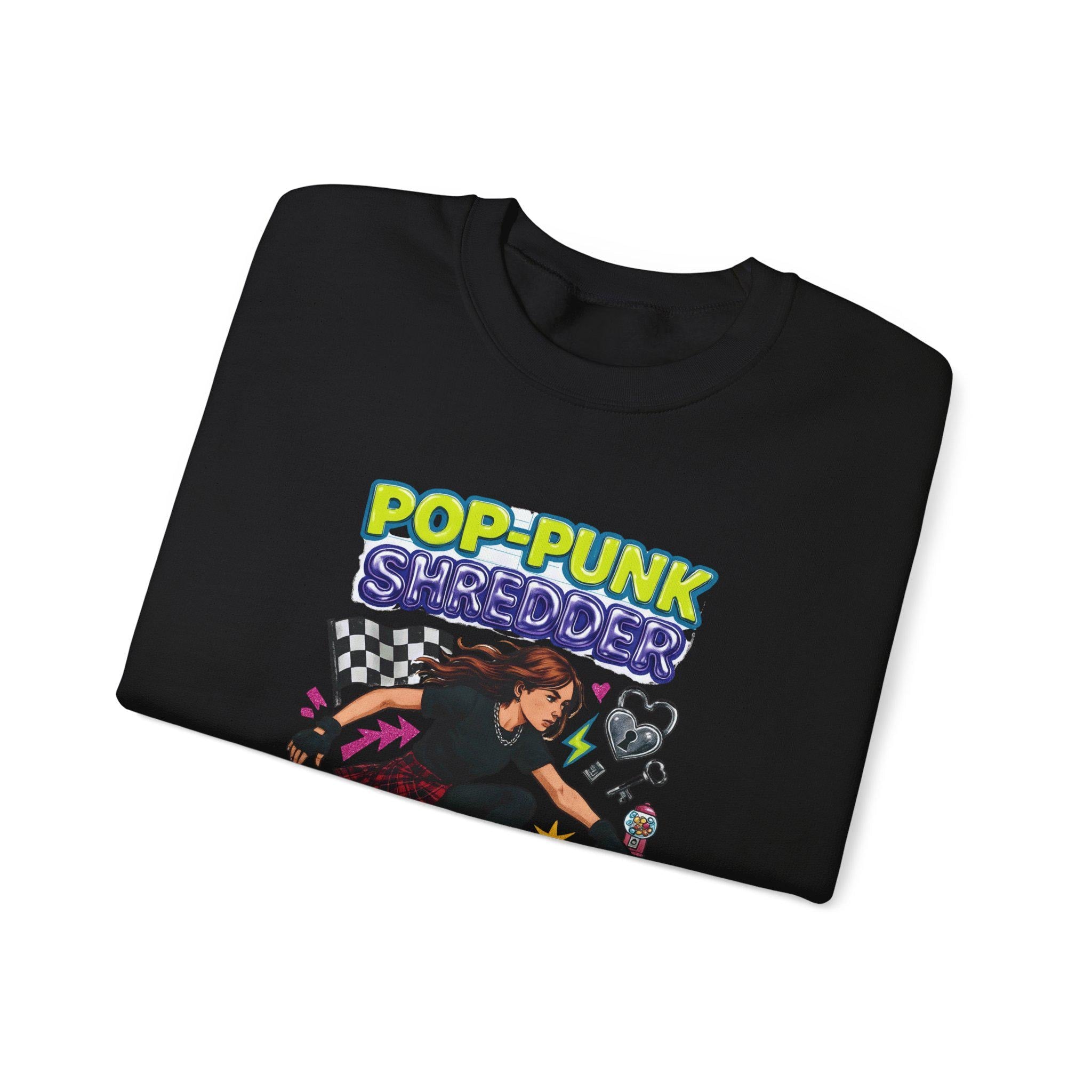 Pop Punk Shredder Skateboard Sweatshirt | Skate Graphic Crewneck Alternative Streetwear Apparel