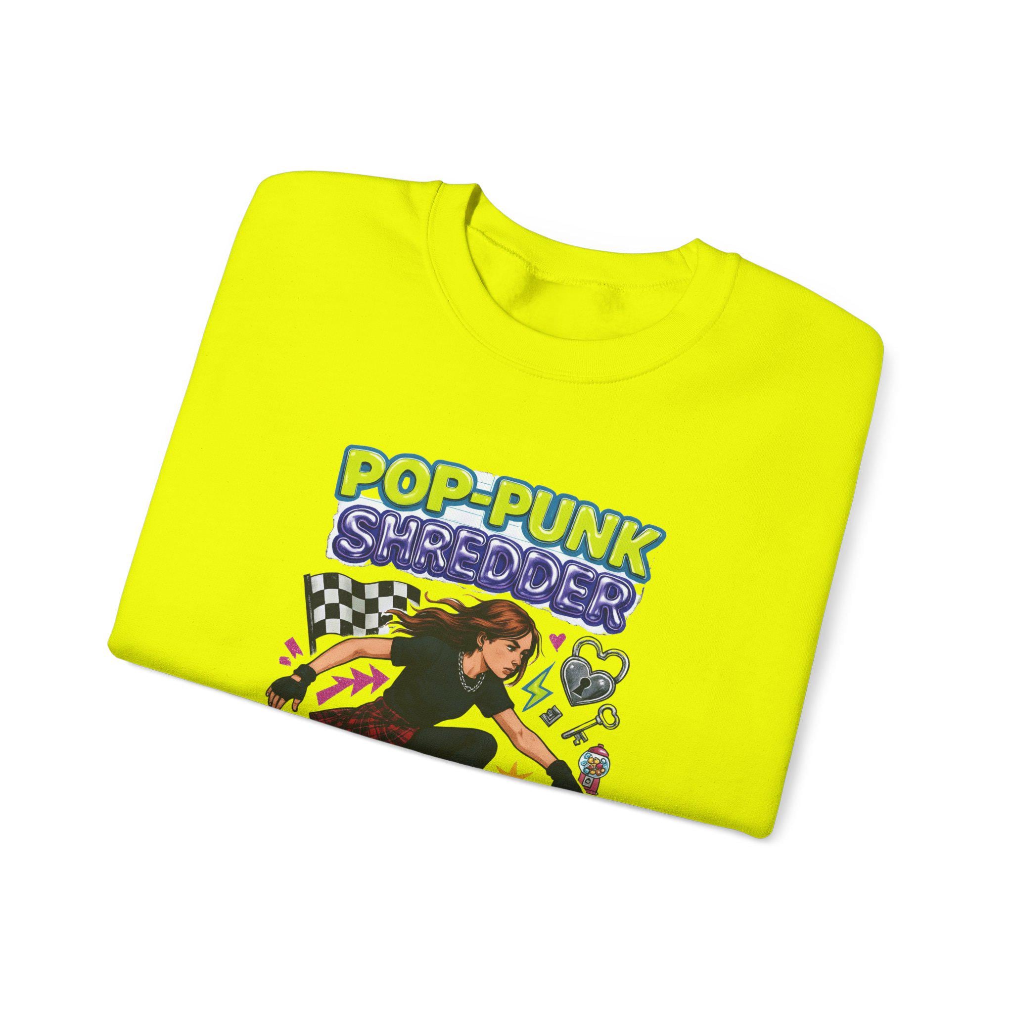 Pop Punk Shredder Skateboard Sweatshirt | Skate Graphic Crewneck Alternative Streetwear Apparel