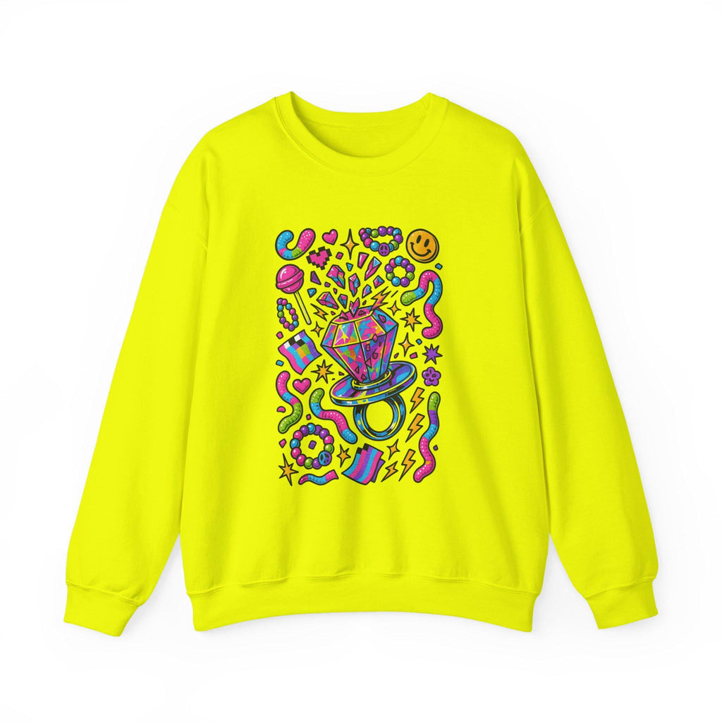 90s Candy Ring Sweatshirt Retro Circle Graphic Vintage Crewneck Pullover Nostalgia Sweet Throwback