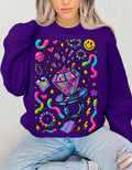 90s Candy Ring Sweatshirt Retro Circle Graphic Vintage Crewneck Pullover Nostalgia Sweet Throwback