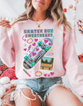 90s Holographic Heart Skater Sweatshirt Vintage Skateboard Crew Neck Unisex Streetwear Gift