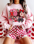 XOXO Ransom Note Valentine's Day Sweatshirt Faux Embroidery Unisex Crewneck Gift