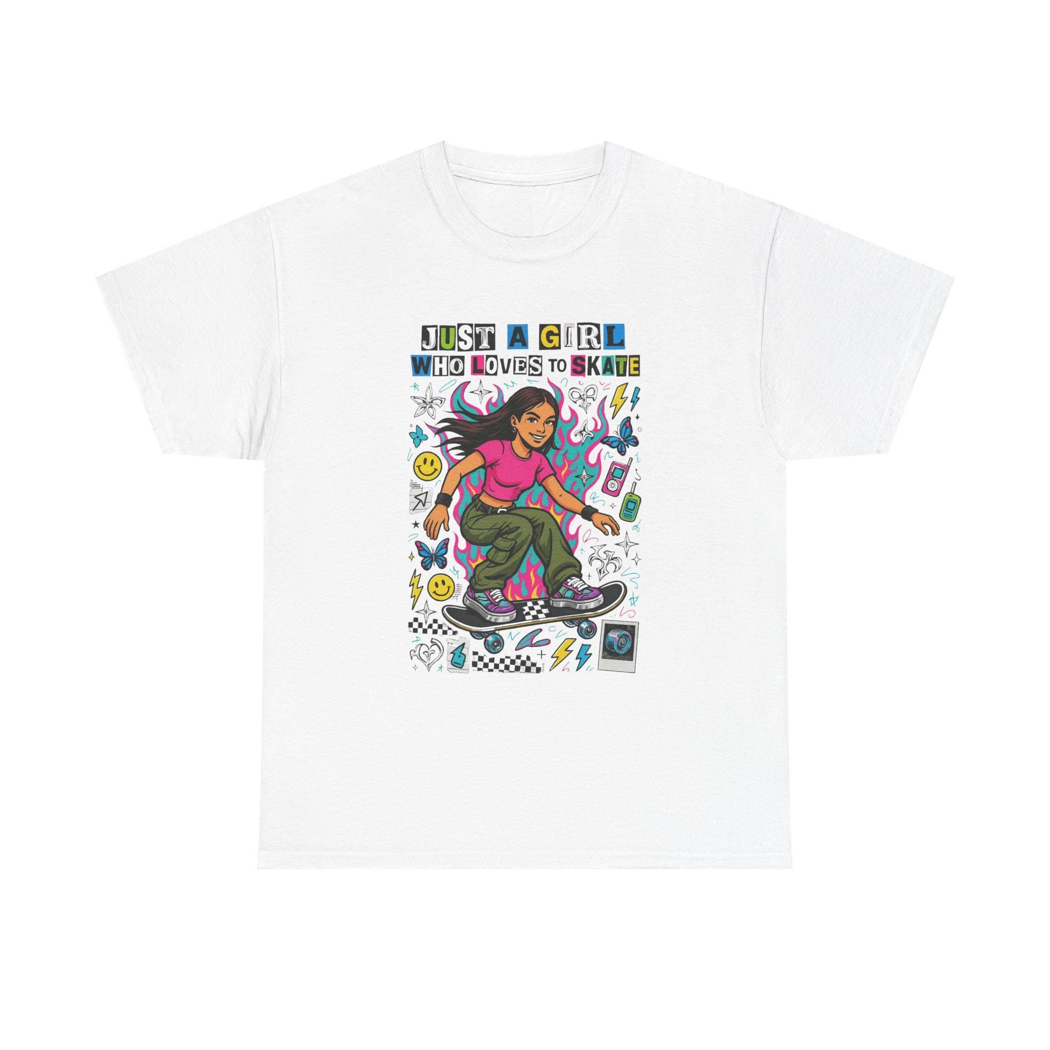 Vintage 90s Skateboard Girl T-Shirt | Retro Skater Tee | Grunge Streetwear
