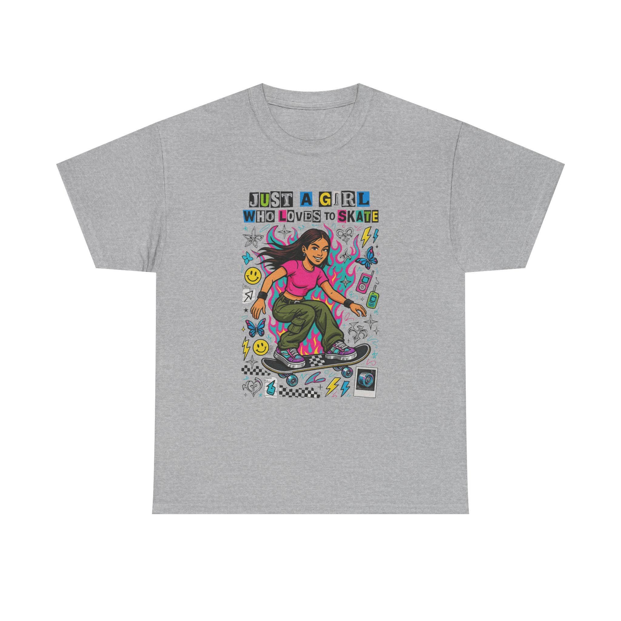 Vintage 90s Skateboard Girl T-Shirt | Retro Skater Tee | Grunge Streetwear