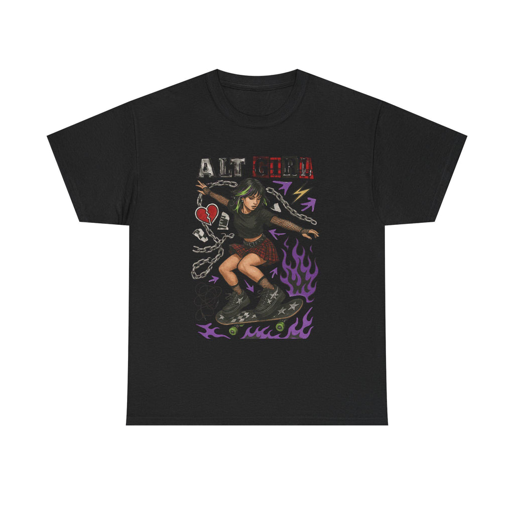 Alt Girl Skateboarder Y2K Grunge Tee | Vintage Skateboard Graphic Shirt Streetwear Fashion