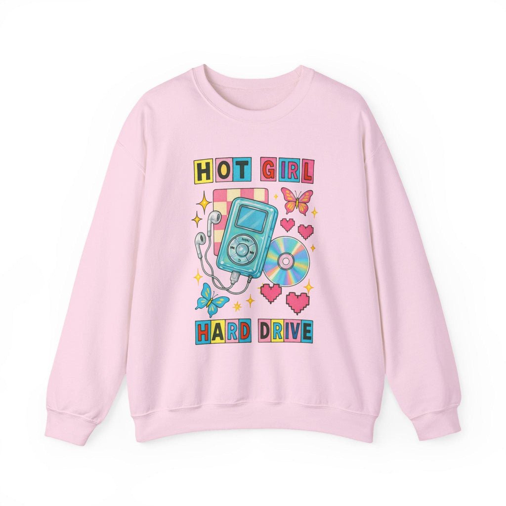Hot Girl Hard Drive Crewneck Sweatshirt | Retro MP3 Player CD Butterflies Graphic Streetwear