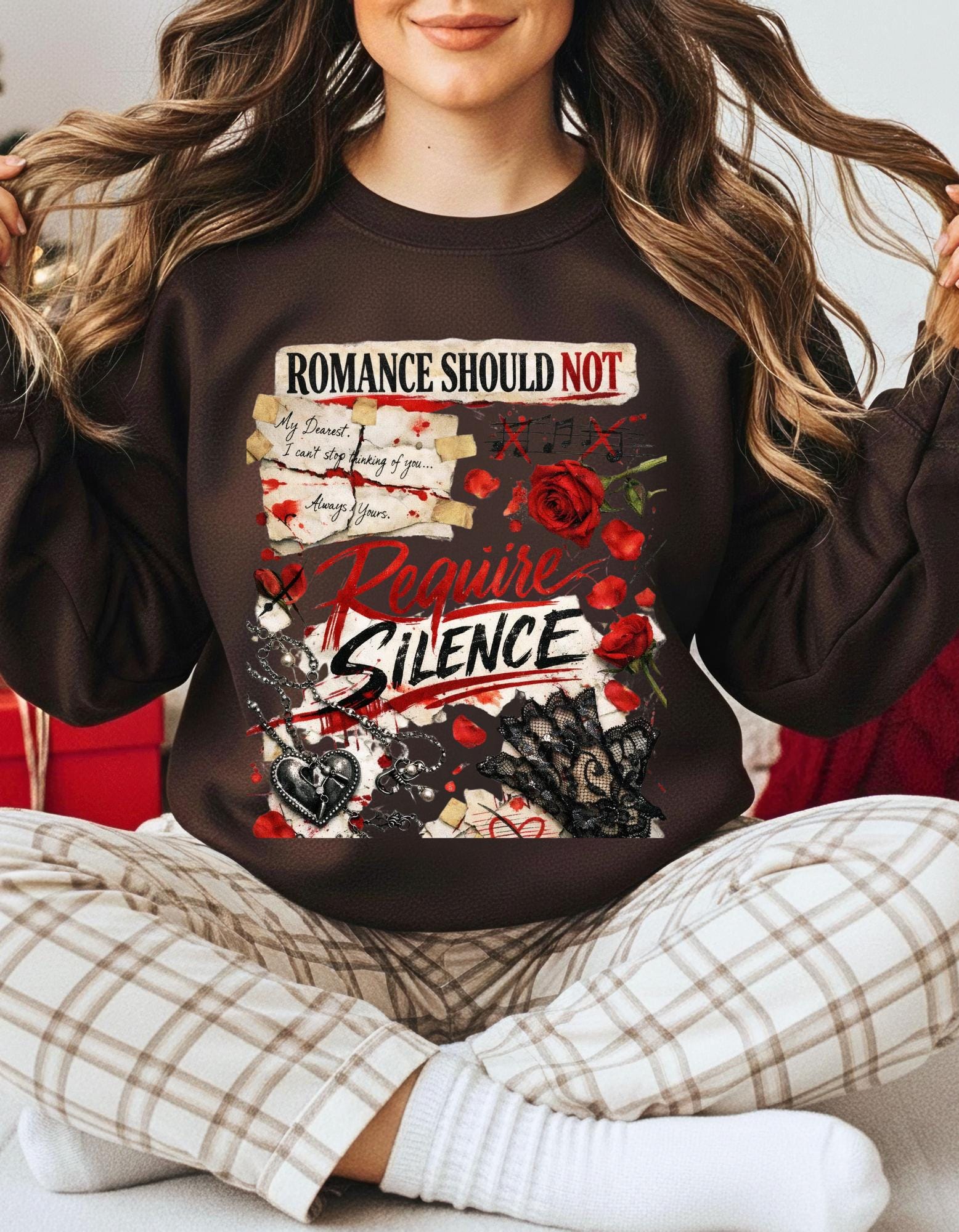 Romance Should Not Require Silence Sweatshirt Dark Romance Obsession Graphic