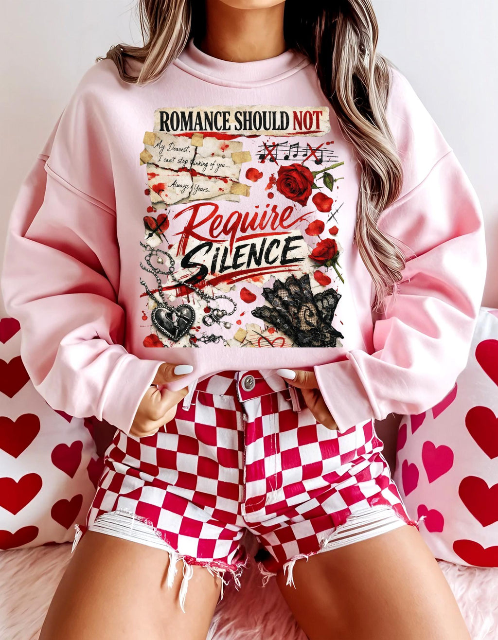 Romance Should Not Require Silence Sweatshirt Dark Romance Obsession Graphic