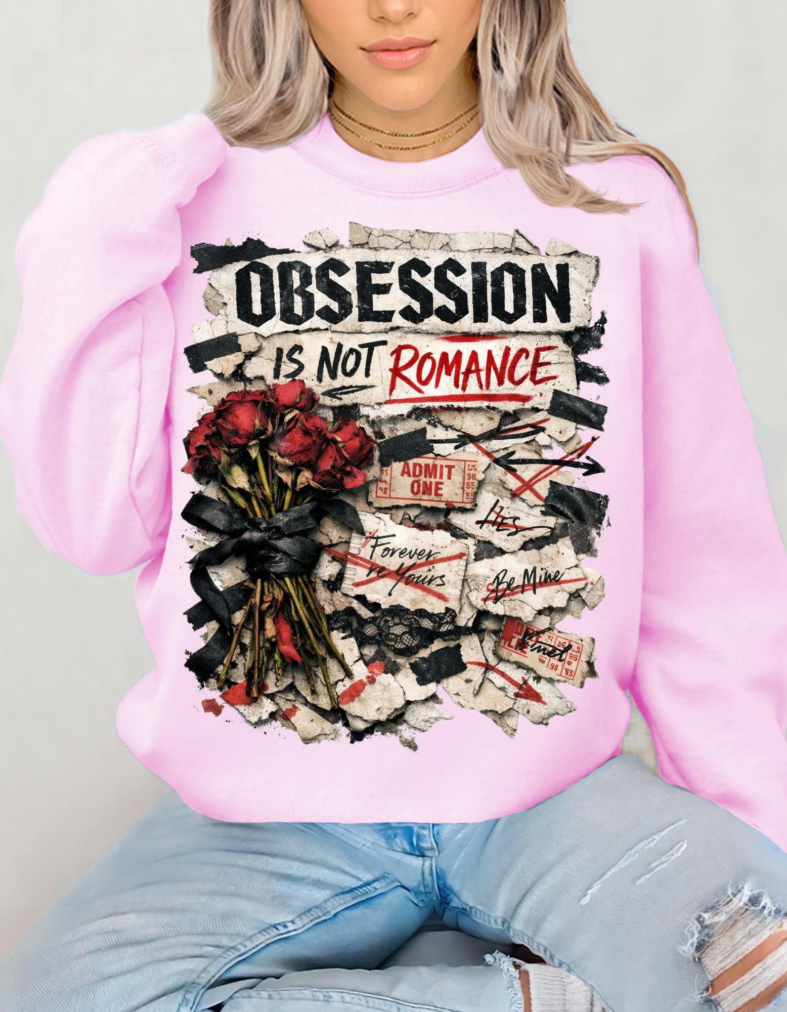 Obsession Is Not Romance Sweatshirt true Crime Romance Gift for Her