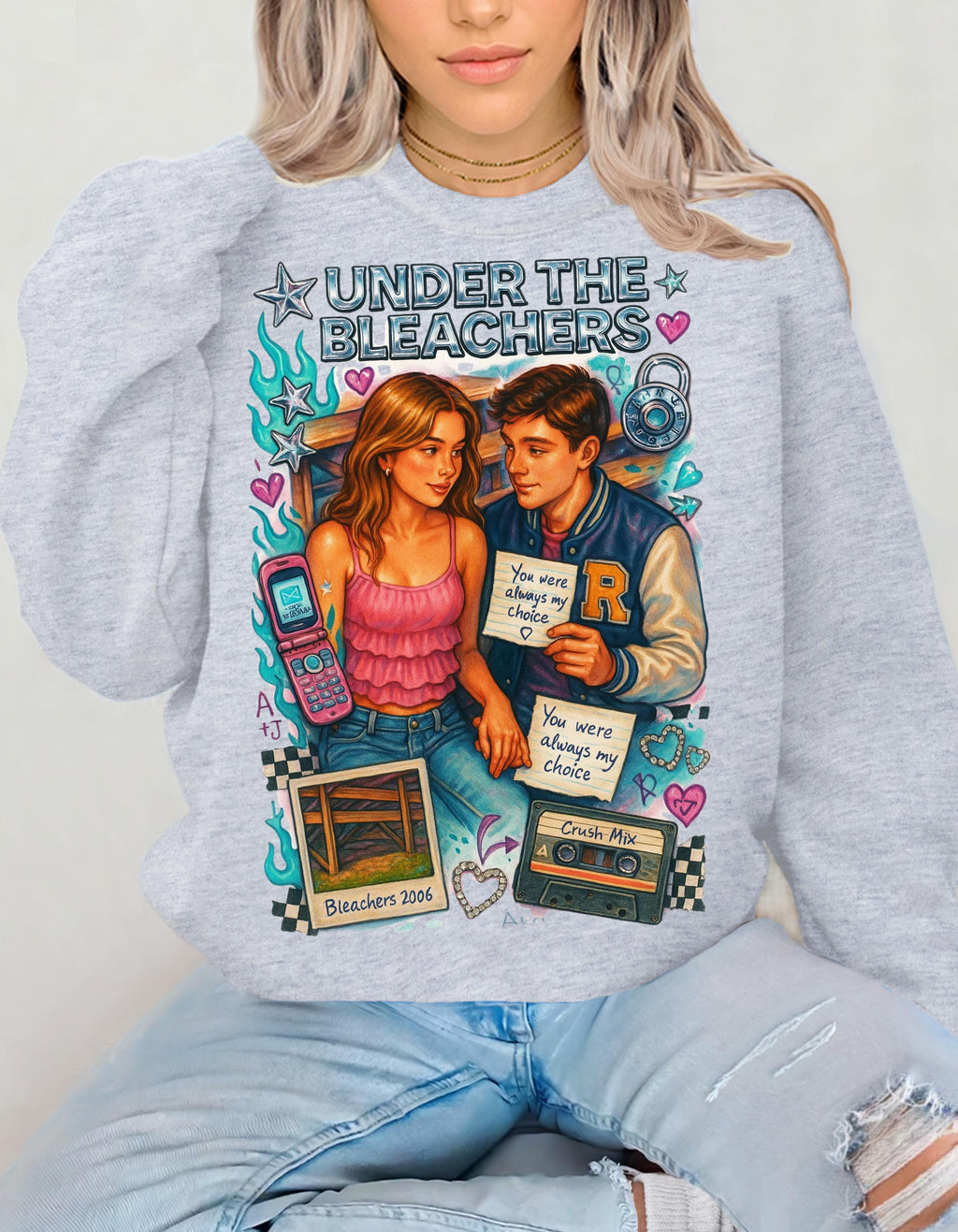 Retro 90s Couple Sweatshirt | Teen Romance Graphic