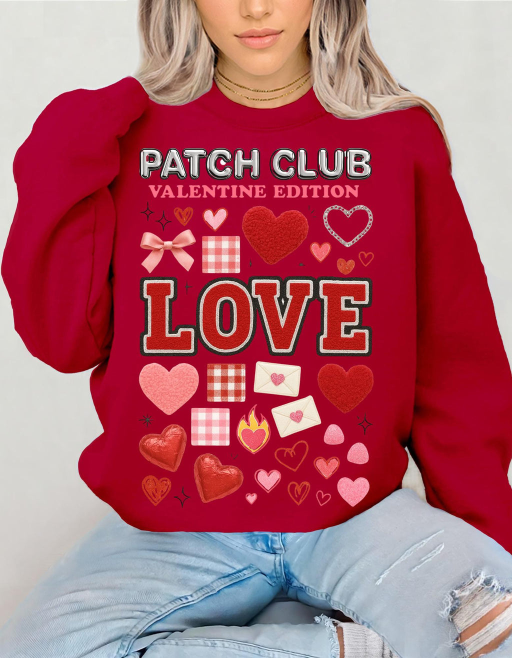 Valentine's Day Crewneck Sweatshirt | Patch Club Love Edition