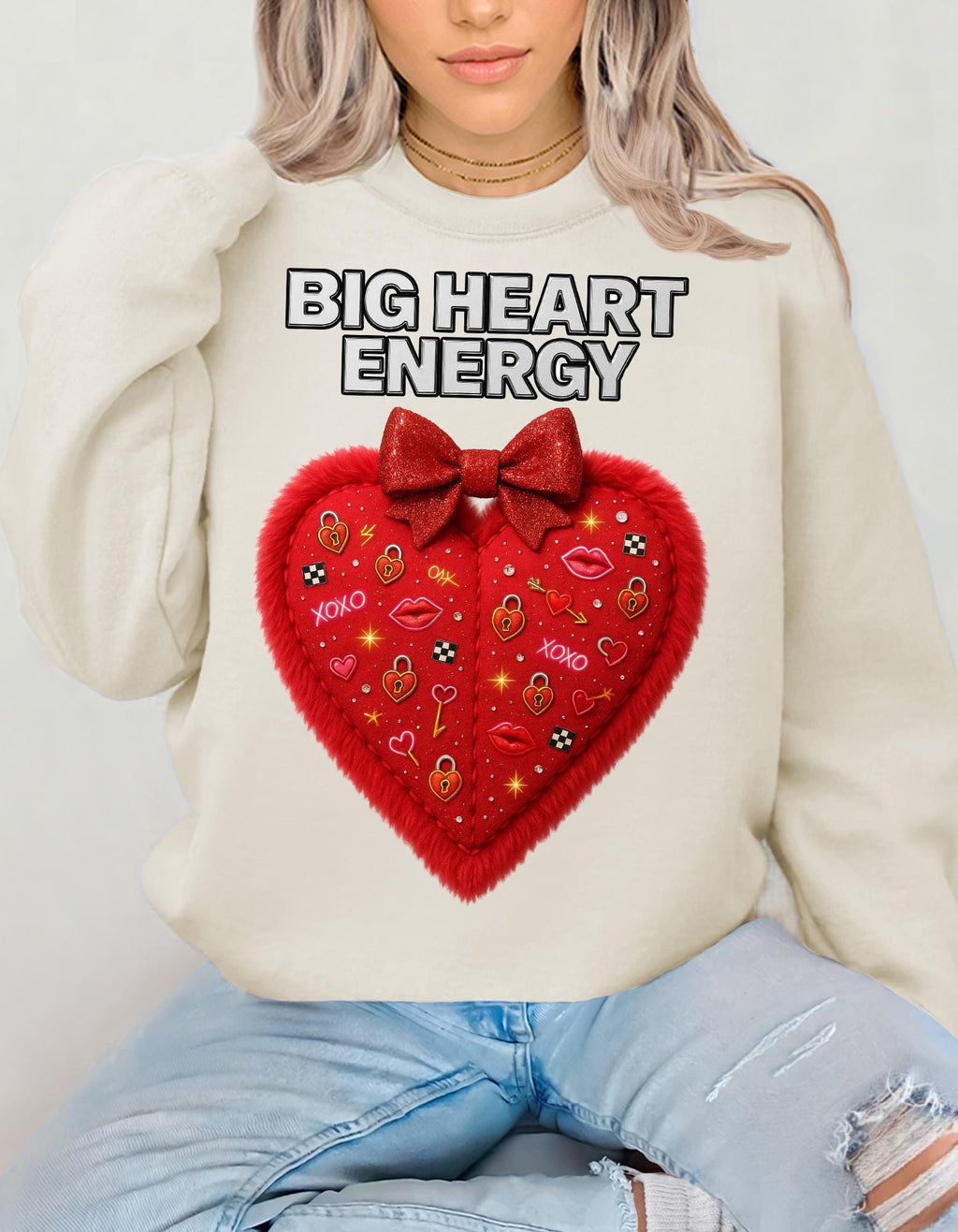 Big Heart Energy Crewneck | Valentine's Day Graphic Pullover