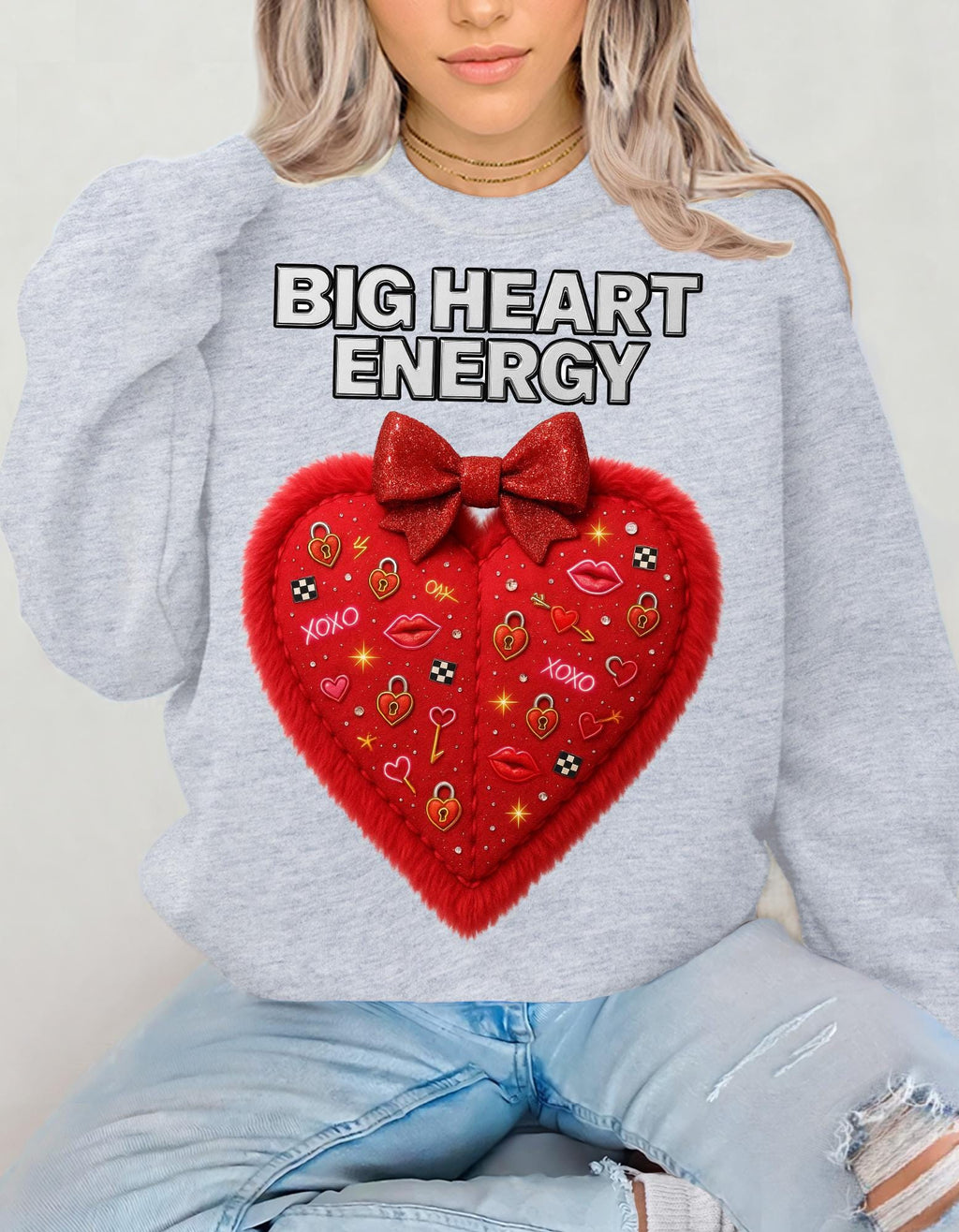 Big Heart Energy Crewneck | Valentine's Day Graphic Pullover