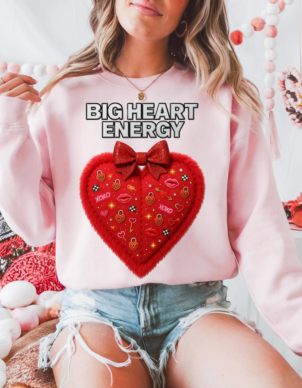 Big Heart Energy Crewneck | Valentine's Day Graphic Pullover