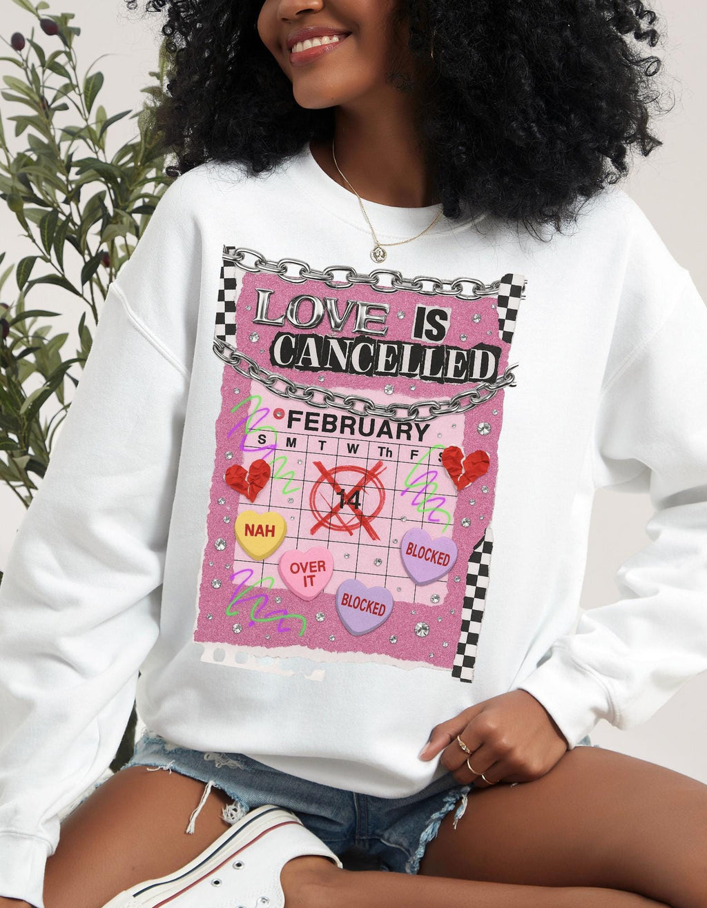 Love Is Cancelled Sweatshirt: Funny Anti-Valentine's Day Crewneck